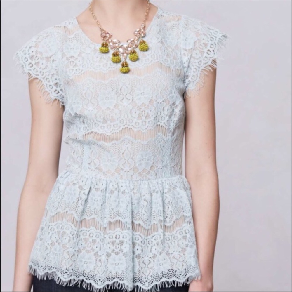 Anthropologie lace peplum top.